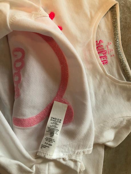 Bílé triko smajlík vel.3-4roky zn.ff bavlna růžová, f&f,104