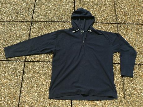 Dětská tmavě modrá fleecová mikina tepláky čepice, 152