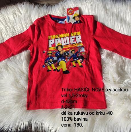 Triko- hasiči- nové,86-92-98, 86 / 92