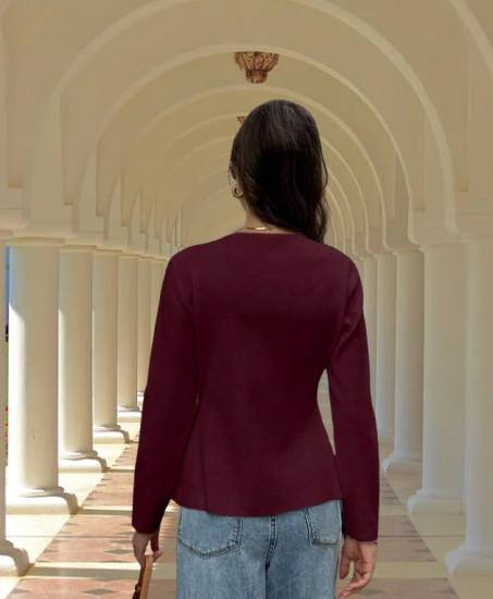 Elegantní vínový svetřík, l