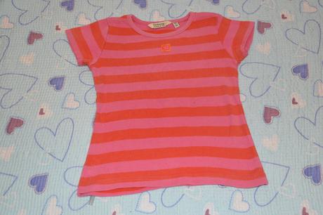 Bavlněné prouhaté triko s kytkou, h&m,104