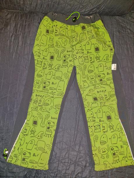 Softshellové zateplené kalhoty příšery vel. 116, 116