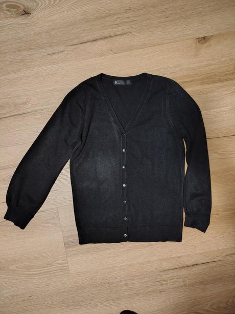 Dívčí úpletový propínací svetřík bhs 158 černý, 158