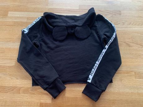 Černá cropp mikina s kapucí mickey h&m vel. 170, h&m,170