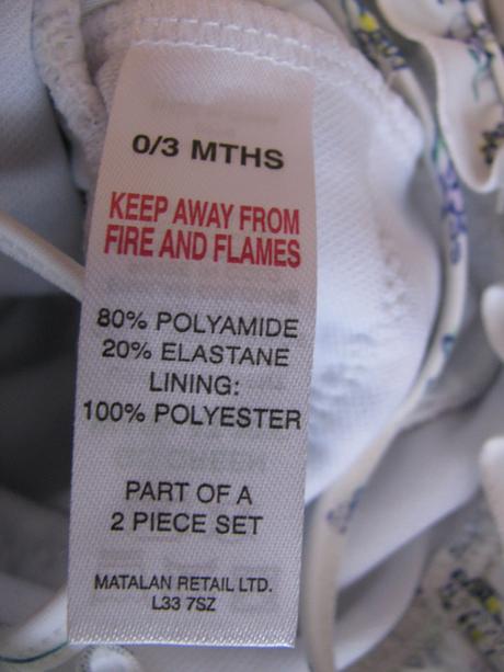 Kojenecké jednodílné plavky s volánky v.0-3 měs., matalan,62