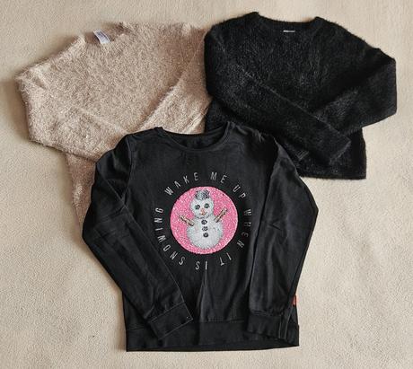 Dívčí svetříky a vánoční mikinka, vel.146/152, 146