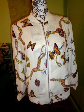 Luxusní slabší bunda s motýly, m