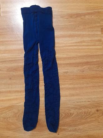 Modré silonkové punčochy se vzorem, vel. 92/98, 92