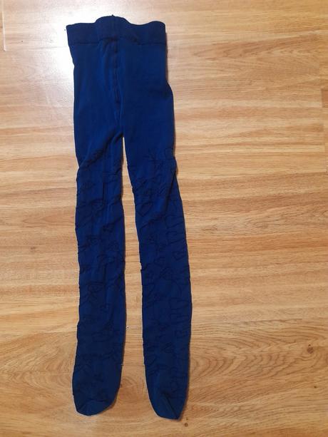 Modré silonkové punčochy se vzorem, vel. 92/98, 92