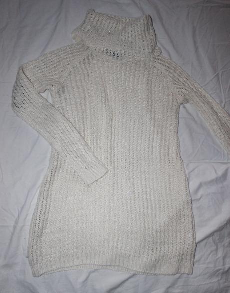 Vb172. parádní vlněný rolák-mini šaty, vel.s, gate,s