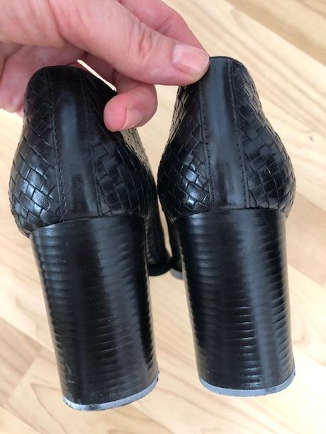 Černé kožené lodičky, stival,39