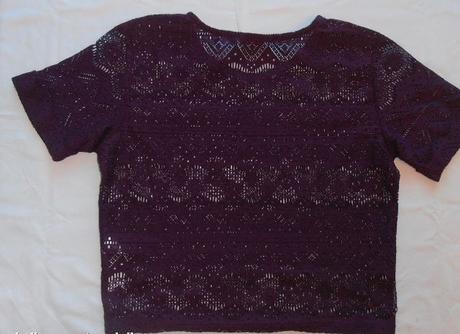 K177. fialová děrovaná halenka 12-13 let, new look,158