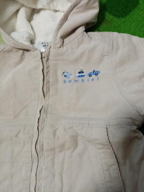 Manžestrová bunda s kožíškem, 68