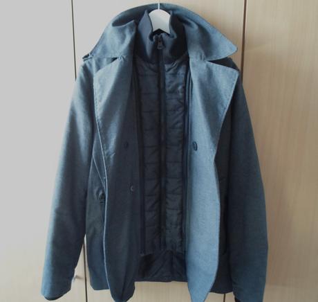 Šedý pánský kabát bunda, house,s