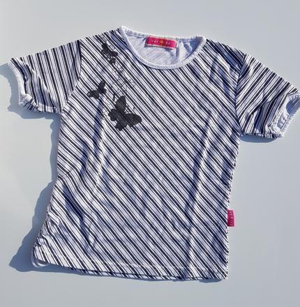 E41 dívčí triko s krátkým rukávem proužek vel. 92, 92