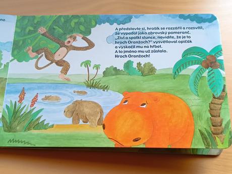 Leporelo pro děti sluneční hroch oranžoch, 