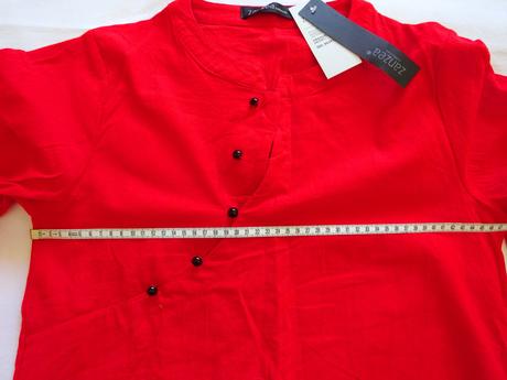 Červená bavlněná halena, xs