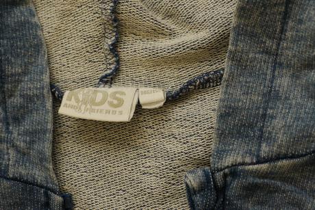 Mikina s kapucou dzinove barvy 146/152, 146