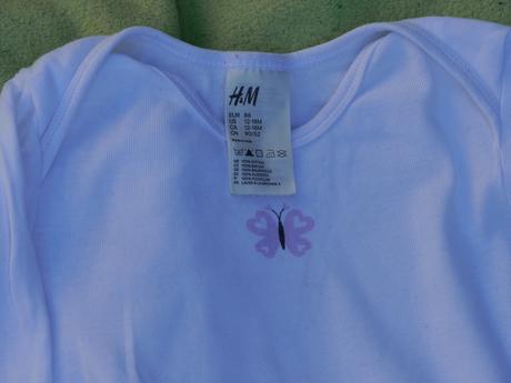 2 body s dlouhym rukavem/srdicka a motylek, h&m,86