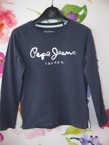 Dětské tmavě modré bavlněné tričko pepe jeans, pepe jeans,140