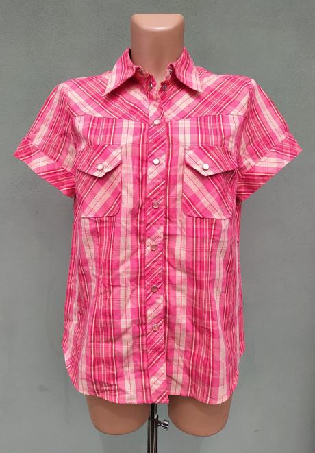 Růžová káro košile casual wear - vel.40/42, 42