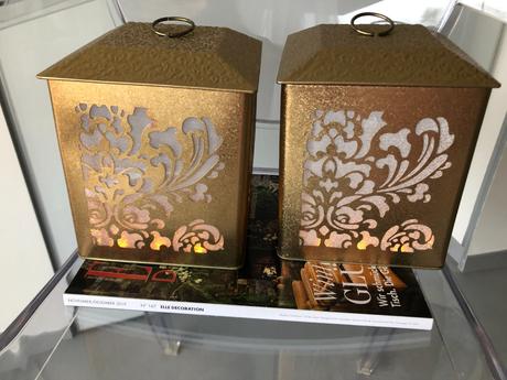 2luxus zlaté lucerny víko plech svítící dárek obal, 