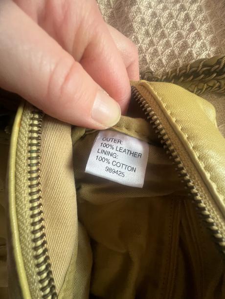 Kožená kabelka/brašna/taška žluto/zelená,