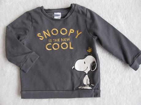 Šedá bavlněná mikina snoopy, peanuts,86