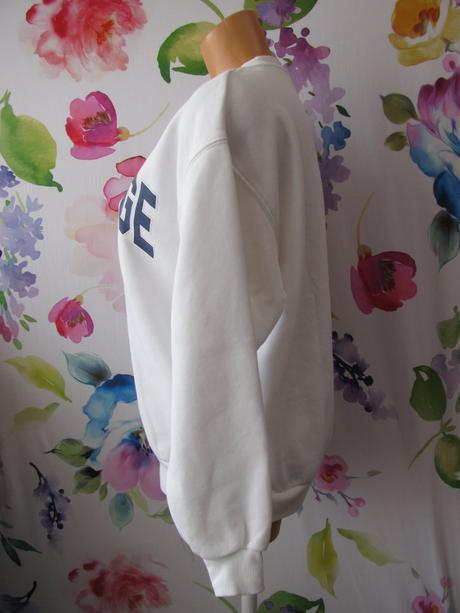 Dívčí bílá bavlněná mikina, styl oversize, house,xs