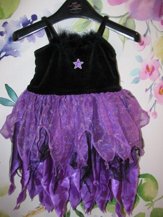 Karneval-černo fialové tylové šaty-malá čarodějka, 