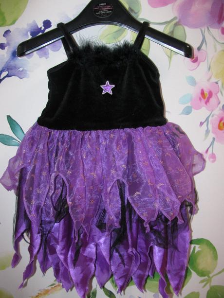 Karneval-černo fialové tylové šaty-malá čarodějka, 