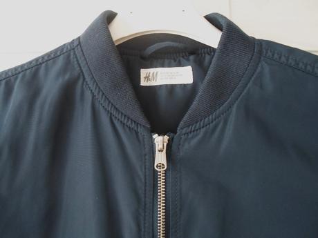 Modrá bunda bundička bombr, h&m,152