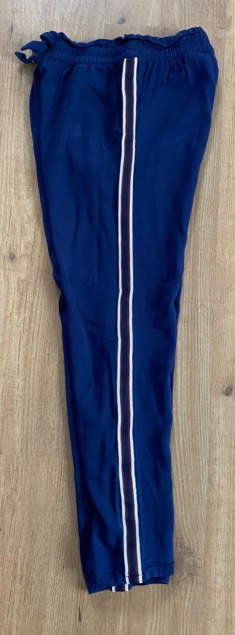 Tmavě modré kalhoty, h&m,140