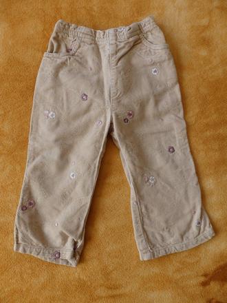 Semíškové kalhoty s kytičkami, mothercare,86