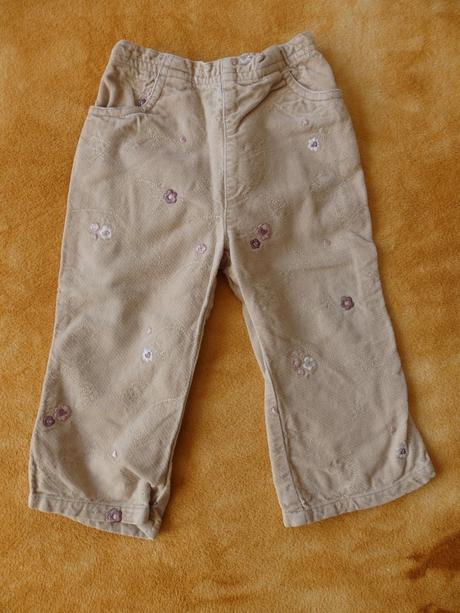 Semíškové kalhoty s kytičkami, mothercare,86