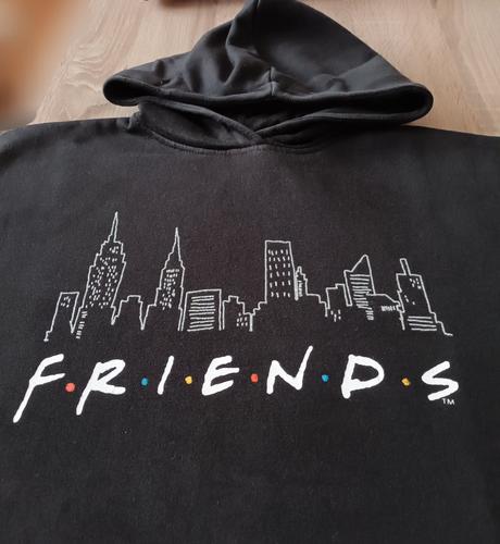 Dívčí mikina s kapucí černá friends, takko,170