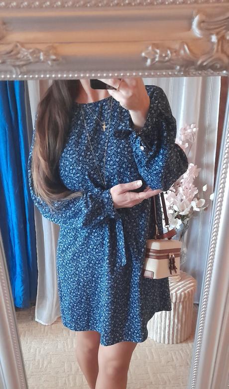 H&m elegantní květované šaty s dlouhým rukávem, h&m,40