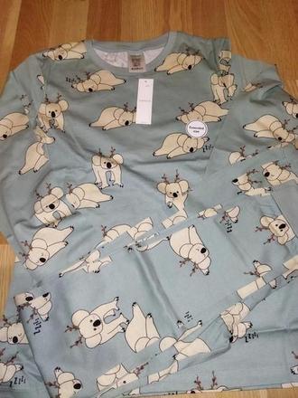 Modré pyžamo se soby, vánoční 134/140 lindex, lindex,140