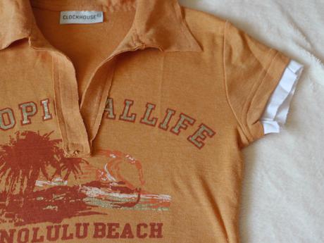 Oranzove tricko s limeckem od clockhouse c&a v xs, clockhouse,xs