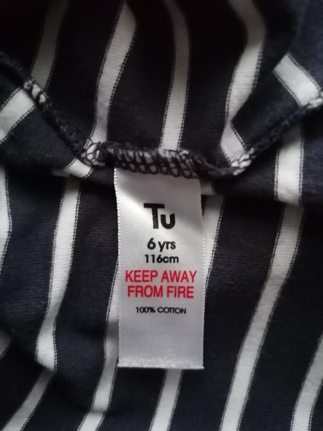 Bavlněné pruhované tričko tu vel 116, tu,116