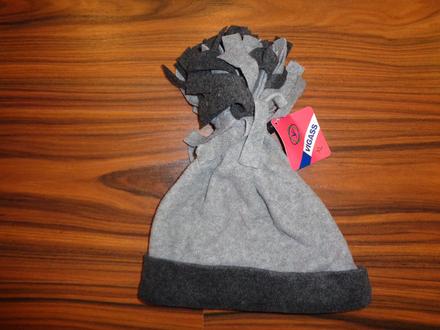 Šedá teplá dvouvrstvá flízová čepice, 146 / 152 / 158