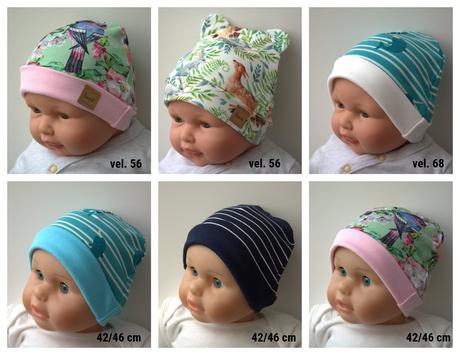 Novorozenecká čepička, vel. 56-80, 50 - 80