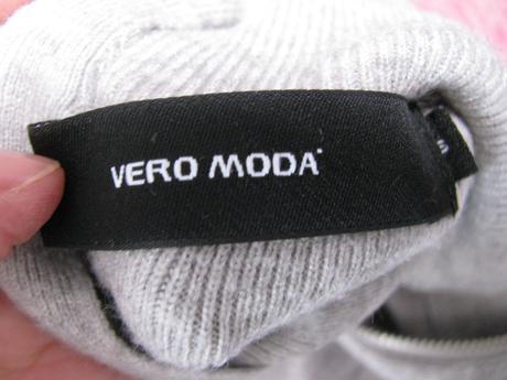 Světle šedé úpletové šaty se stojáčkem, vero moda,s