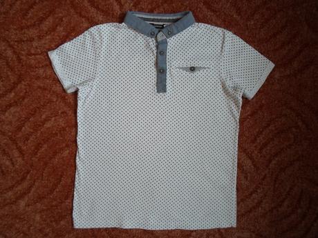 Bílé tričko triko s límečkem polo, george,140