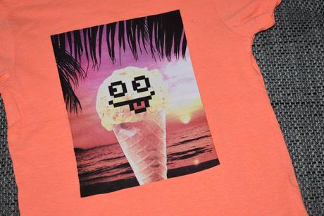 Neon oranžové triko next se zmrzlinou, 116/122, next,116