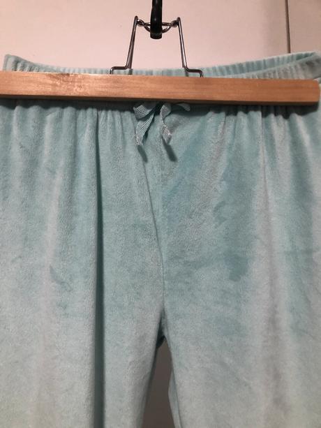 Plyšové zelenkavé pyžamové kalhoty, 140