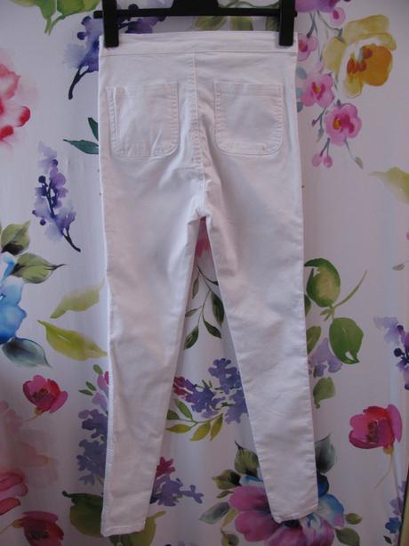 Bílé elastické džíny skiny, 38