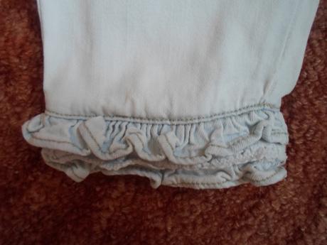 Bílé kalhoty rifle džíny kraťasy plátěné 3/4, h&m,98