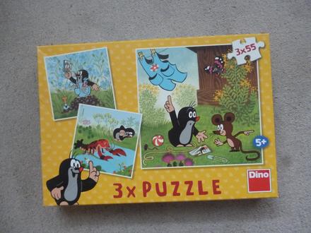Puzzle krtek a kalhotky, 3 x 55 ks,