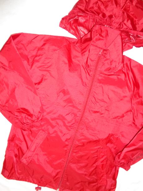 Luxusní tmavě červená nepromokavá bunda - šusťák, 140
